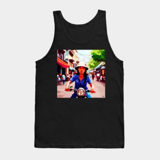 Vietnamese Girl on Motorbike Tank Top